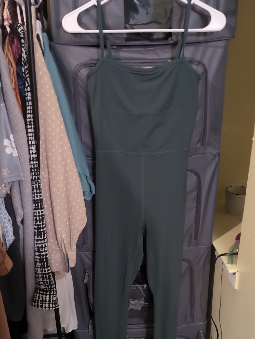 all in motion Dark Green Spaghetti-Strap Jumpsuit